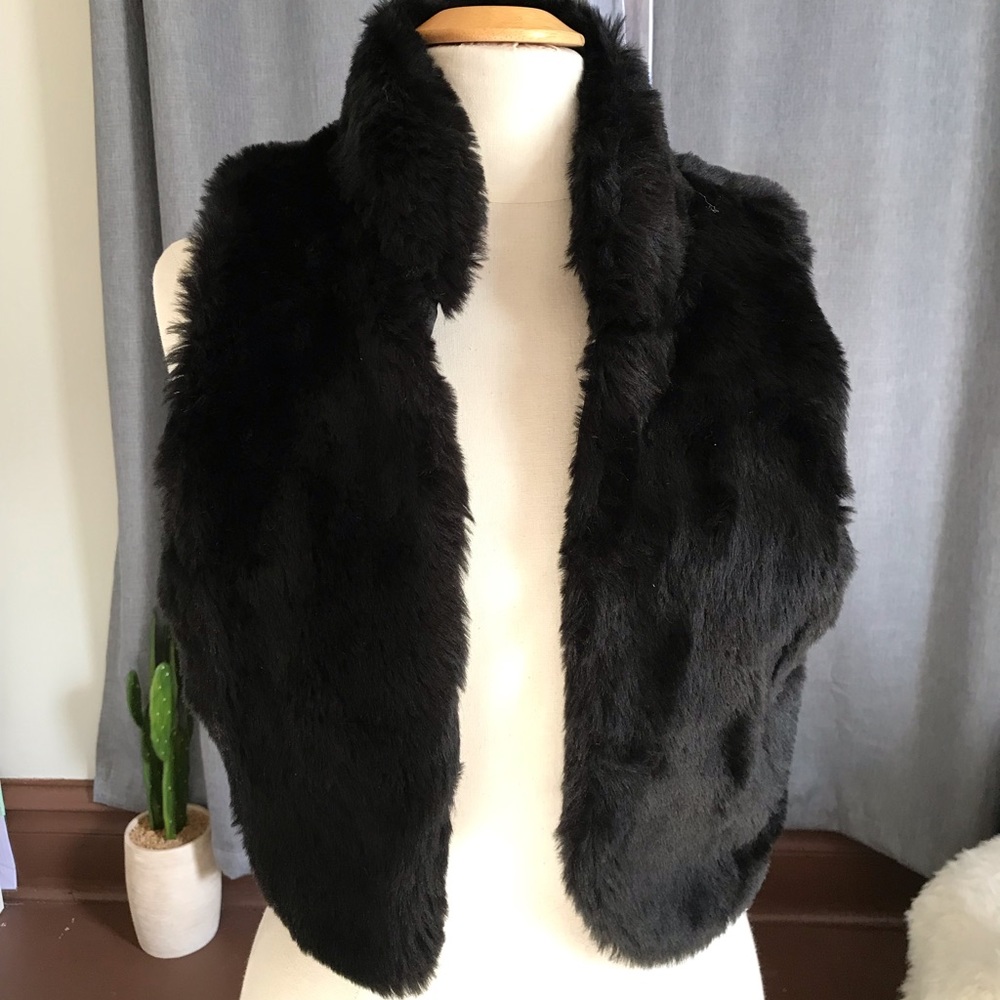 Black Thick Faux Fur Jacket
